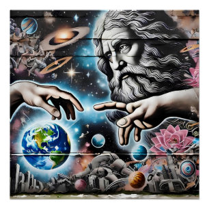  illustration of god creating the universe poster
