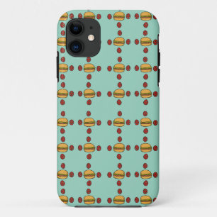 Illustration of hamburger patterns iPhone 11 case