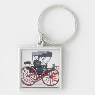 Illustration of horseless carriage key ring