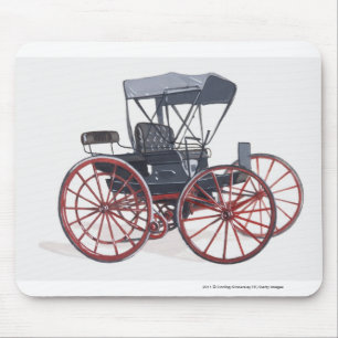 Illustration of horseless carriage mouse pad