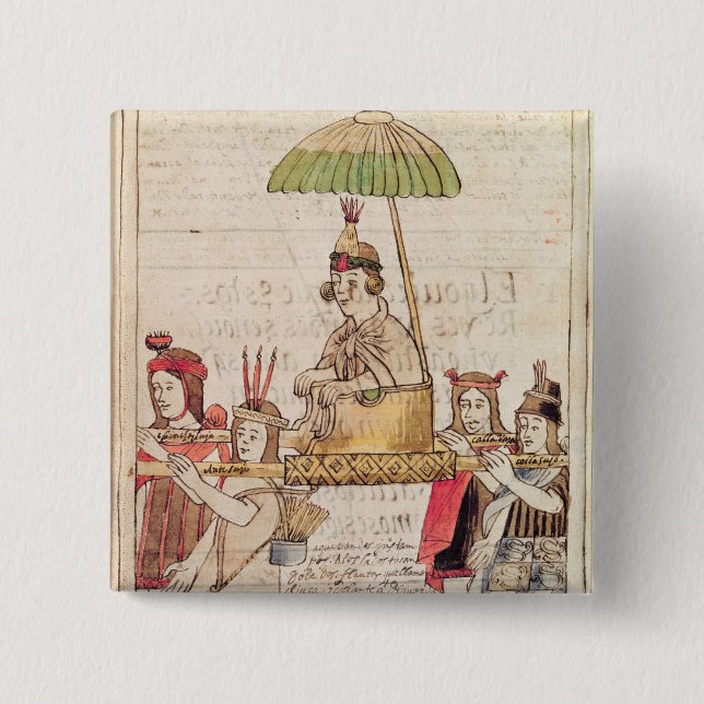 Illustration of Huascar Inca 15 Cm Square Badge (Front)