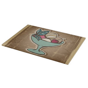 Illustration of Ice Cream in retro style Cutting Board