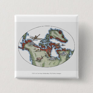 Illustration of Inuit territory 15 Cm Square Badge