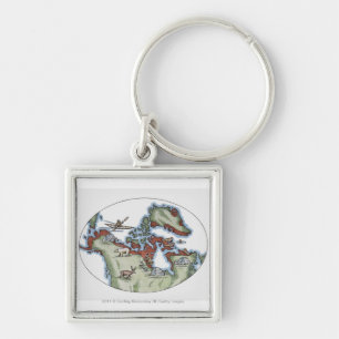 Illustration of Inuit territory Key Ring