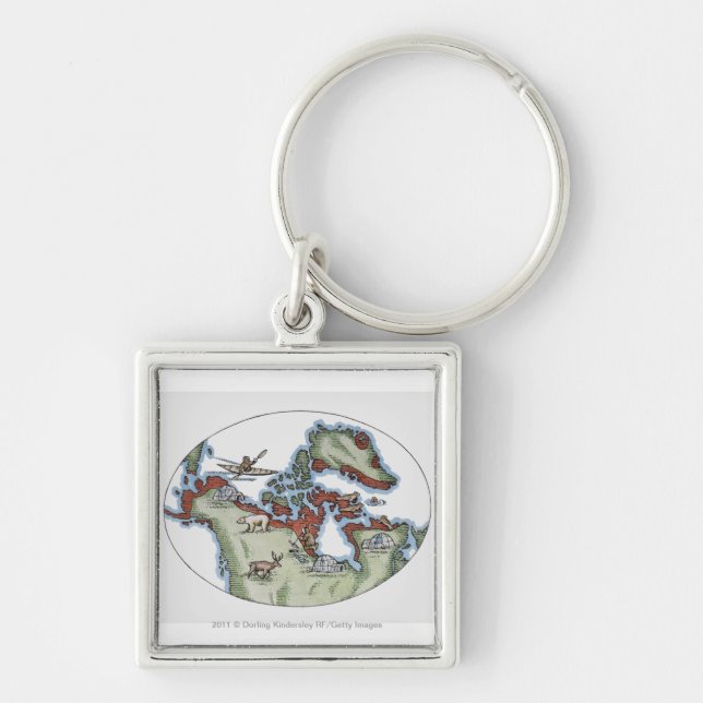 Illustration of Inuit territory Key Ring (Front)