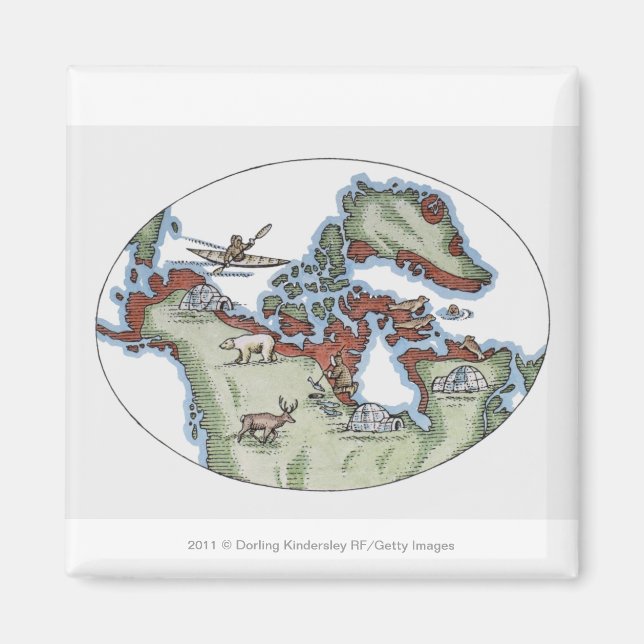 Illustration of Inuit territory Magnet (Front)