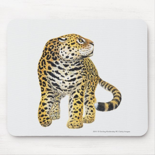 Illustration of Jaguar with head in profile Mouse Pad (Front)