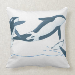 Illustration of Killer Whales (Orcinus orca) Cushion
