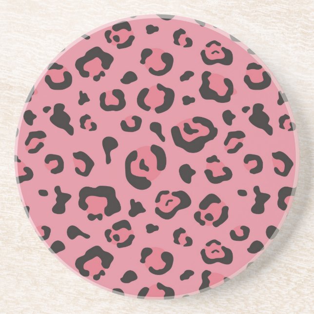 Illustration of Leopard Pink Animal Coaster (Front)