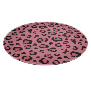 Illustration of Leopard Pink Animal Cutting Board