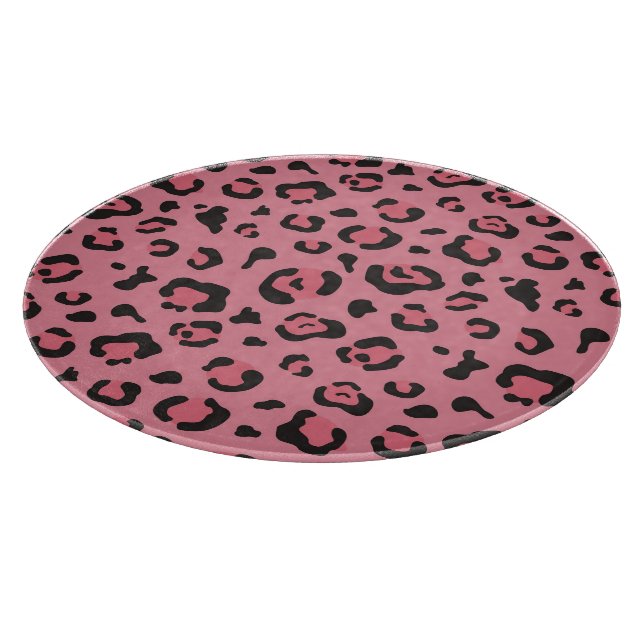 Illustration of Leopard Pink Animal Cutting Board (Corner)