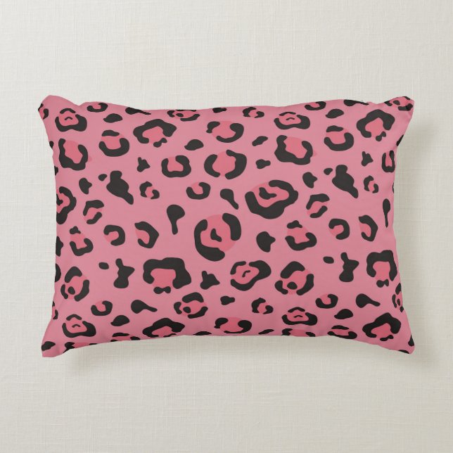 Illustration of Leopard Pink Animal Decorative Cushion (Front)