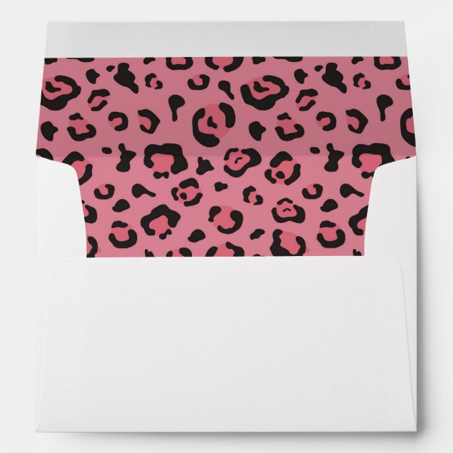 Illustration of Leopard Pink Animal Envelope (Back (Bottom))