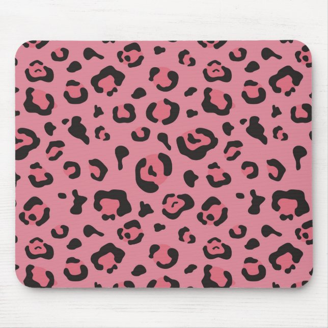 Illustration of Leopard Pink Animal Mouse Pad (Front)