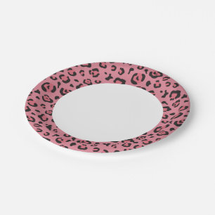 Illustration of Leopard Pink Animal Paper Plate