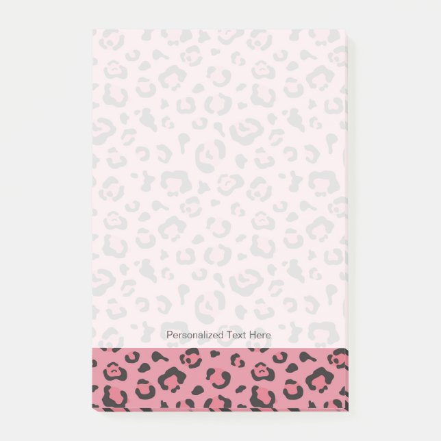 Illustration of Leopard Pink Animal Post-it Notes (Front)