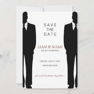 Illustration of Men in Suit Save The Date