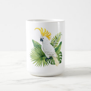 Illustration of parrot cockatoo coffee mug