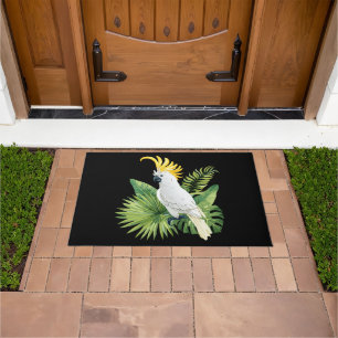 Illustration of parrot cockatoo doormat