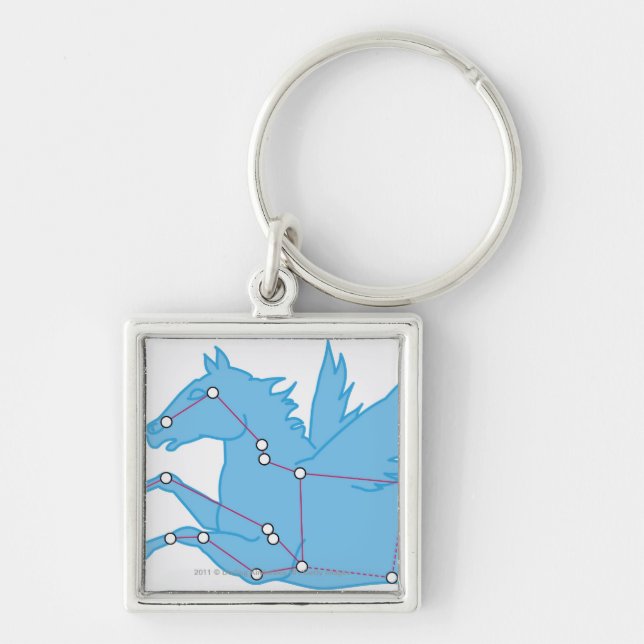 Illustration of Pegasus constellation Key Ring (Front)