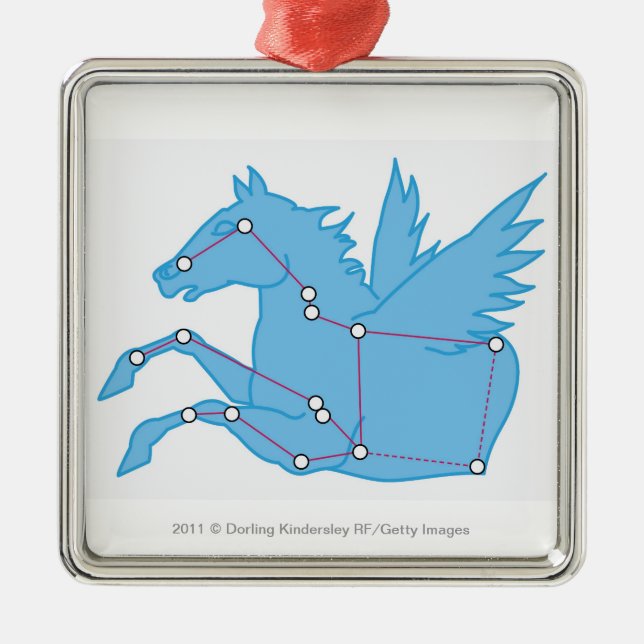Illustration of Pegasus constellation Metal Ornament (Front)