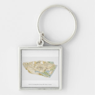 Illustration of Pyramids of Giza Key Ring