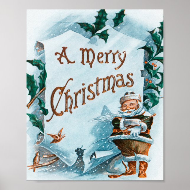 Illustration of Santa Clause Holiday  Poster (Front)