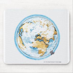 Illustration of satellite orbiting the Earth Mouse Pad