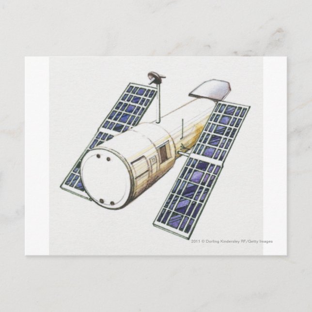 Illustration of satellite used for detecting postcard (Front)