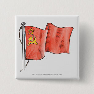 Illustration of Soviet flag 15 Cm Square Badge
