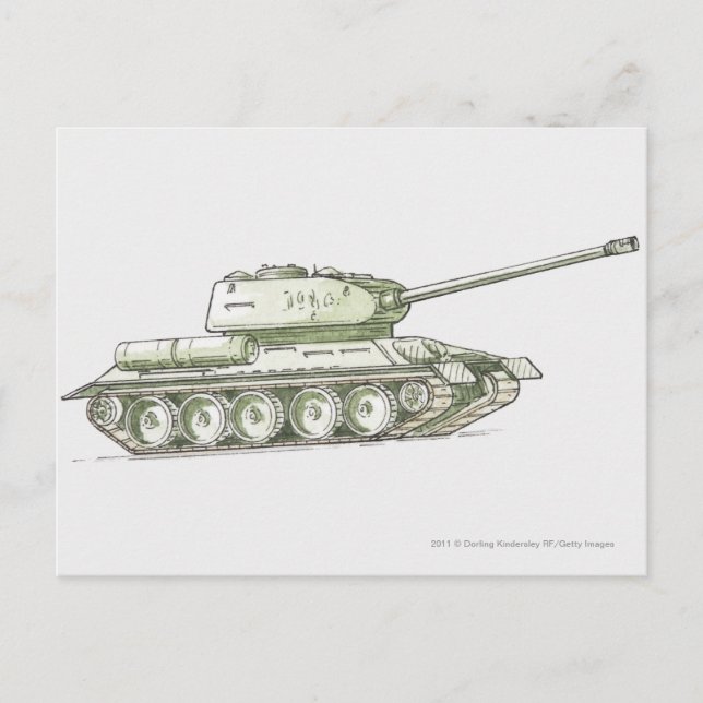 Illustration of tank postcard (Front)