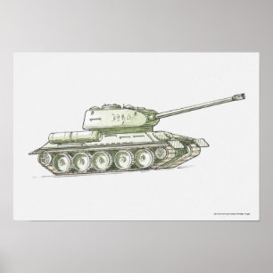 Illustration of tank poster
