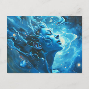 Illustration of the Aquarius Zodiac Sign Postcard