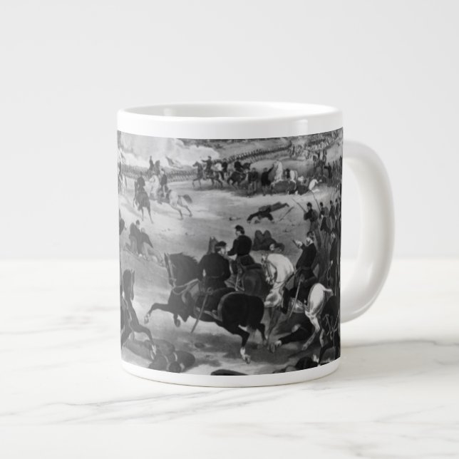 Illustration of the Battle of Gettysburg Large Coffee Mug (Front Right)