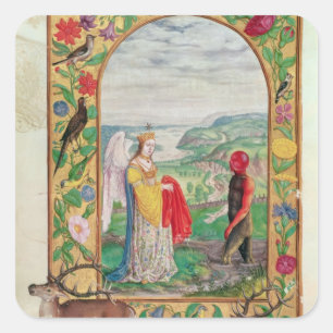 Illustration of the fourth parable square sticker