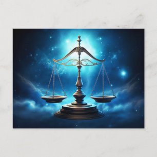 Illustration of the Libra Zodiac Sign Postcard