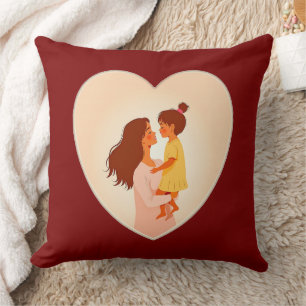 Illustration of the love between mother and daught cushion