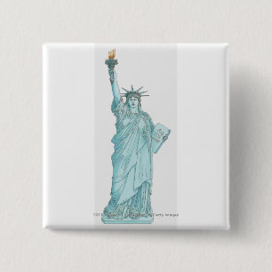 Illustration of the Statue of Liberty 15 Cm Square Badge