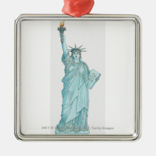 Illustration of the Statue of Liberty Metal Tree Decoration