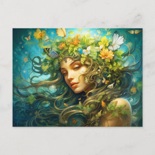 Illustration of the Virgo Zodiac Sign Postcard