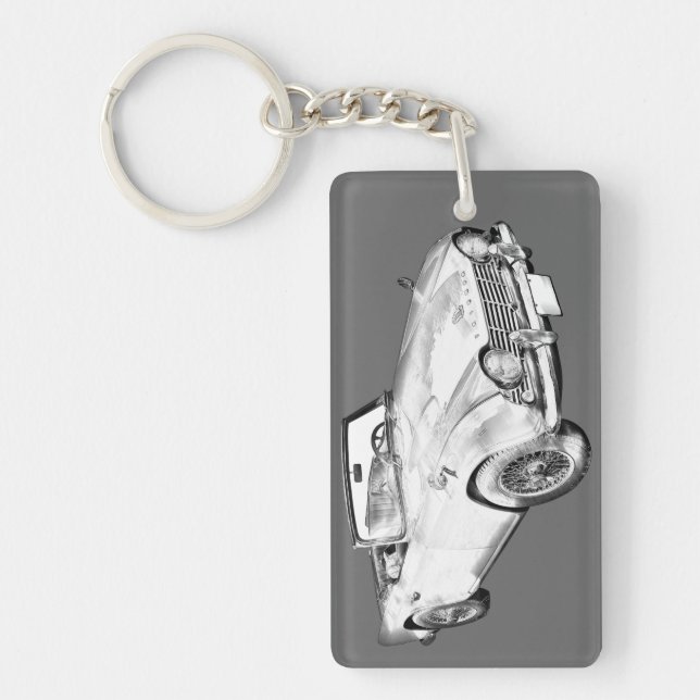 Illustration Of Triumph Tr4 Sports Car Key Ring (Front)