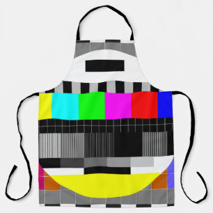 illustration of tv no signal back in retro style. apron