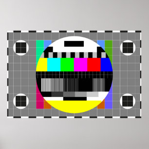 illustration of tv no signal back in retro style.  poster