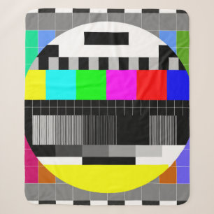 illustration of tv no signal back in retro style. sherpa blanket