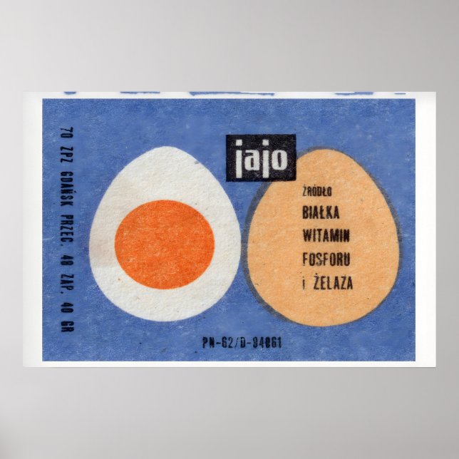 Illustration Of Two Eggs, One Whole Poland Poster (Front)