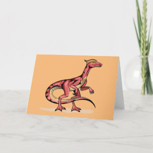 Illustration Of Velociraptor. Card