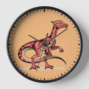 Illustration Of Velociraptor. Clock