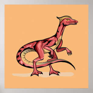 Illustration Of Velociraptor. Poster