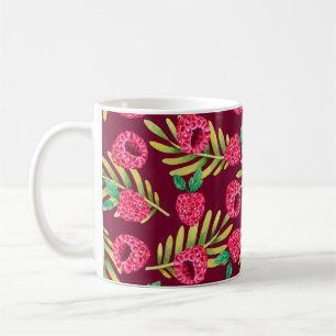 Illustration of watercolor hand drawn pattern with coffee mug