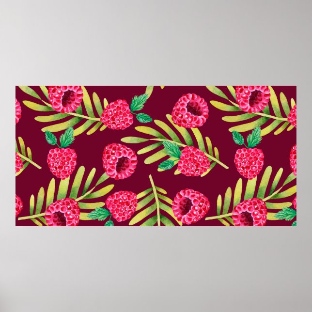Illustration of watercolor hand drawn pattern with poster (Front)